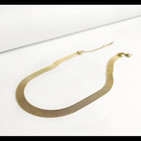 Weaved Wide Chain Choker Necklaces - Picture 3 of 4